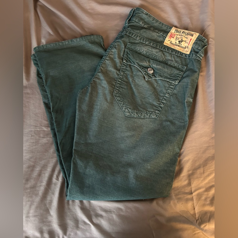 True Religion Men's Teal Relaxed Jeans